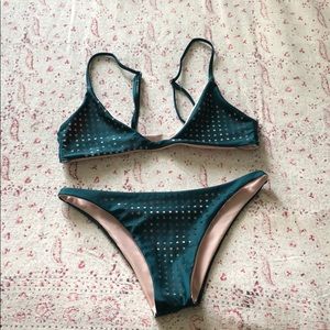 Green and pink bikini